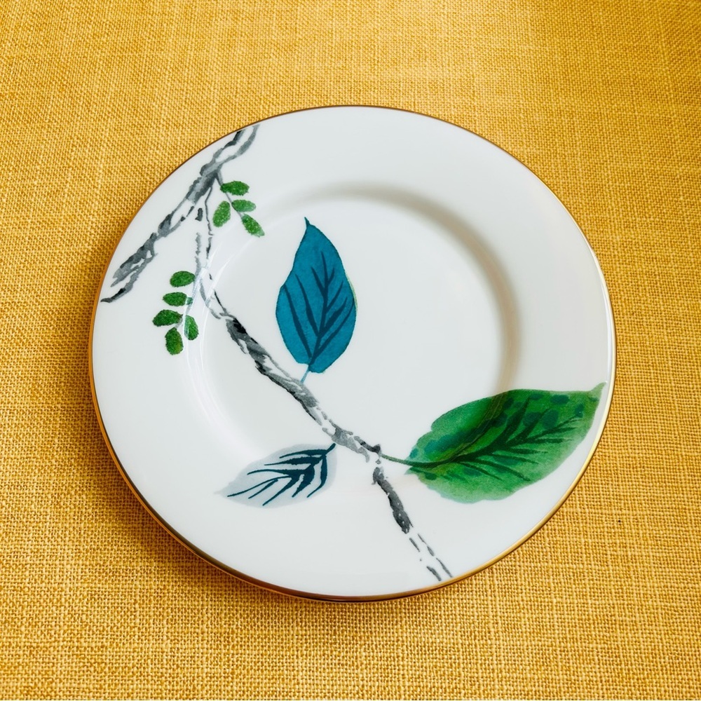 Kate Spade Lenox Birch Way Saucer plate dish blue green white